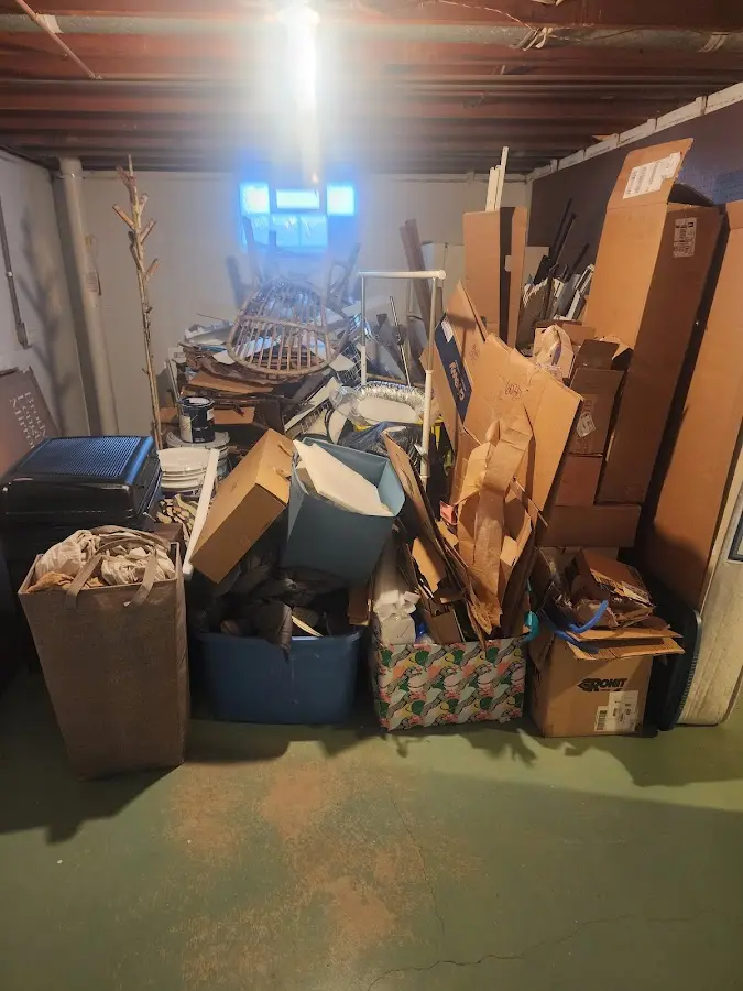 Roll-off dumpster container at job site for 20 Yard Dumpster Rental in Moore